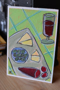 Wine Cheese and Maybe Some Olives Please II - Jo Bayliss Art
